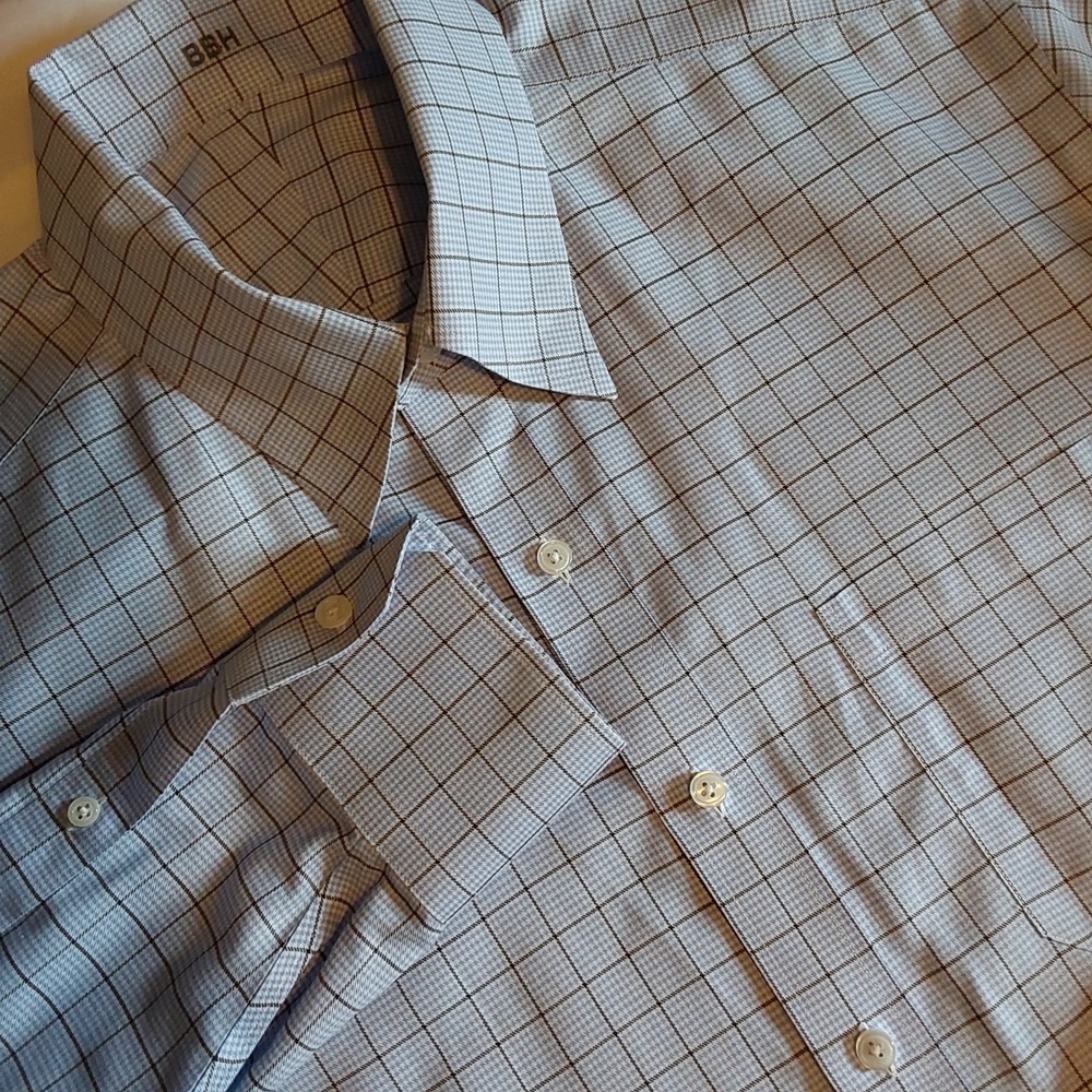 J Hilburn Men's Designer Custom Non-Iron Dress‎ Shirt 17 34-35 Multicolor Check